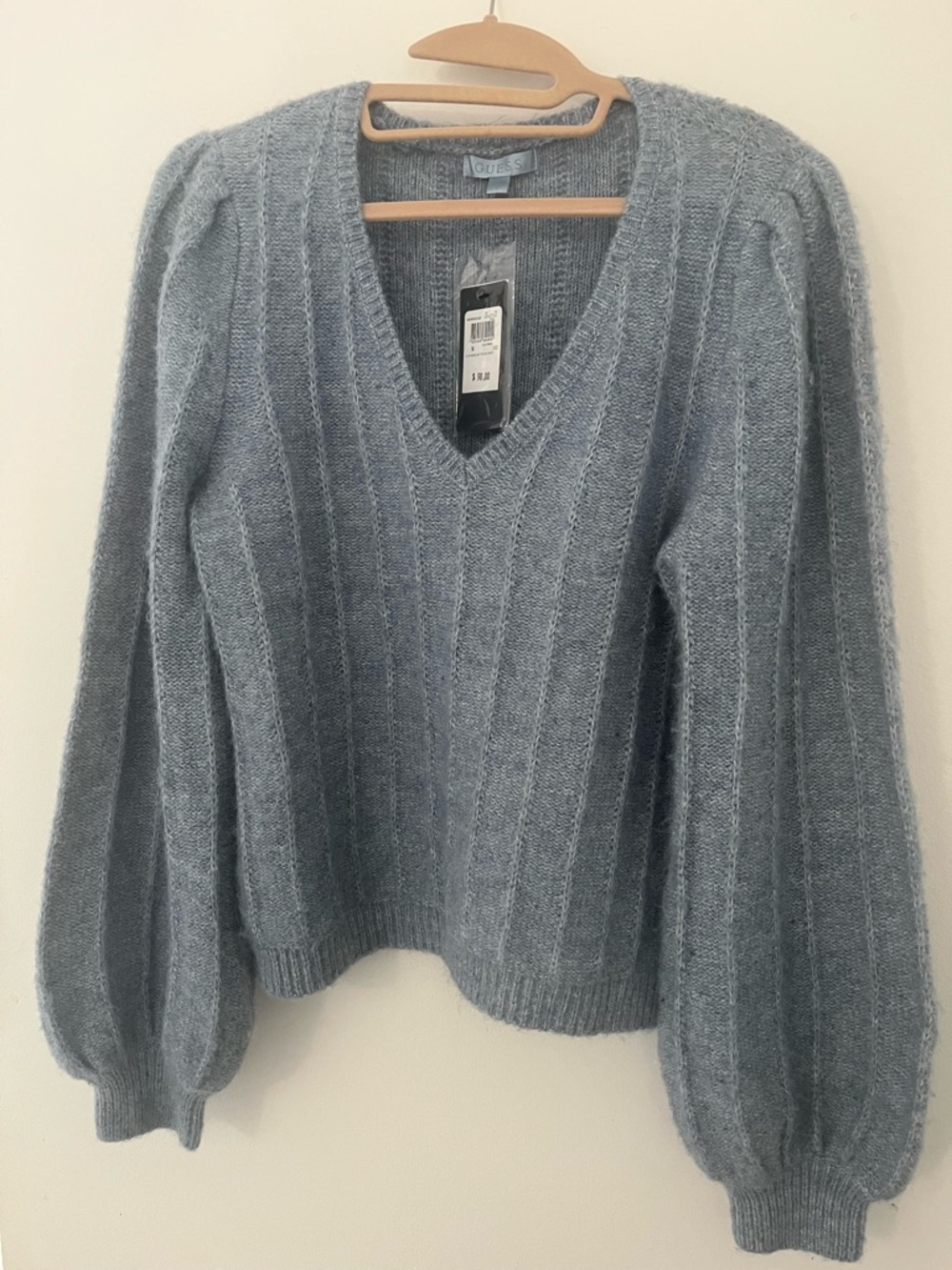 [NWT]  Guess Madeline Textured V-Neck Sweater - Brand New with Tags, Size S